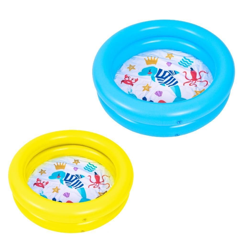 Piscina Infantil Inflável Redonda Pvc 2 Anéis 46 Litros