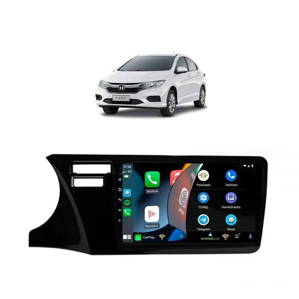 Kit Multimídia City DX LX 2015 / 2020 9 Pol Android Carplay Gps 2/32GB - 915BR ROADSTAR
