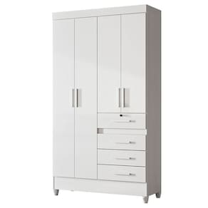 Guarda Roupa Infantil Sobral 4 Portas Branco Flex - Moval