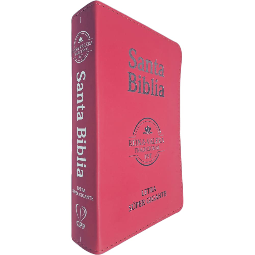 Santa Biblia Reina-Valera Tradicional RVT Letra Súper Gigante Antiguo y Nuevo Testamento Capa Lujo Cuero Artificial Rosa
