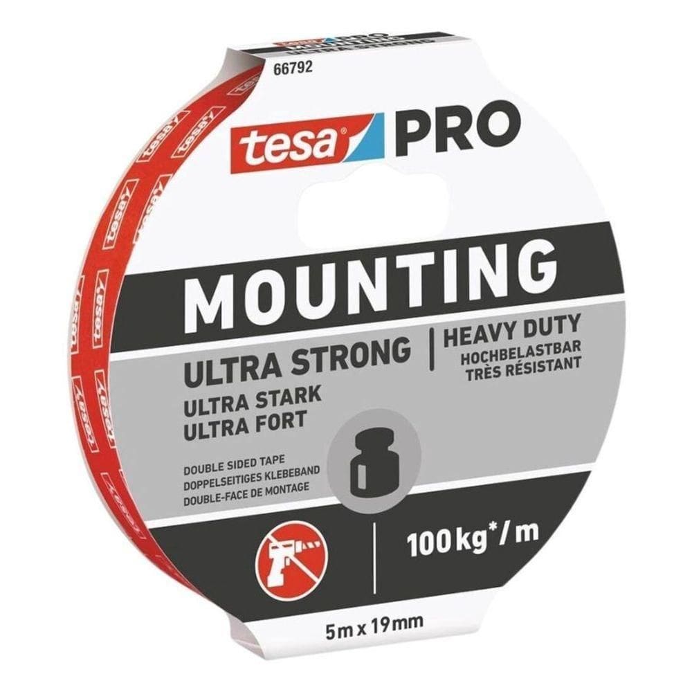 Fita Dupla Face Tesa Mounting Robust Trasnparente 5m X 19mm