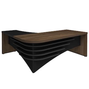Mesa Escritório Em L 200cm Lado Direito A06 Marrom preto
