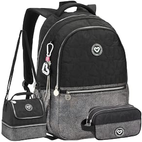 Kit Mochila Costas Feminina Color Up Lancheira Estojo Preto