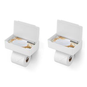 2 Und Porta Papel Higiênico Adesivo De Parede Arthi 3 Em 1