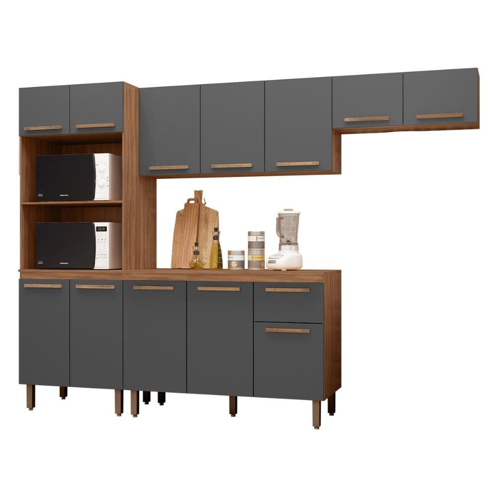 Armário de Cozinha Completo Pop 2 Fornos 12 Portas 1 Gaveta