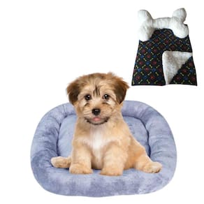 Cama Bigata M Tecido Soft Com Osso E Mantinha Kit 3 Peças Cinza