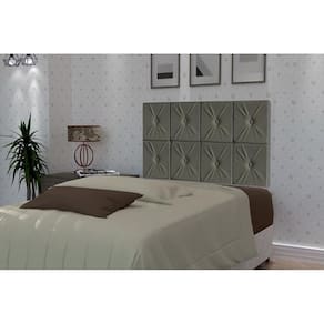 Painel De Cama Box Botão Solteiro 0,90 Elegance Cor Cinza