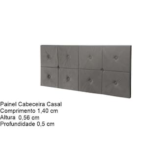 Painel Cama Box Botão Casal 1,40 Elegance Cor Cinza Comprar