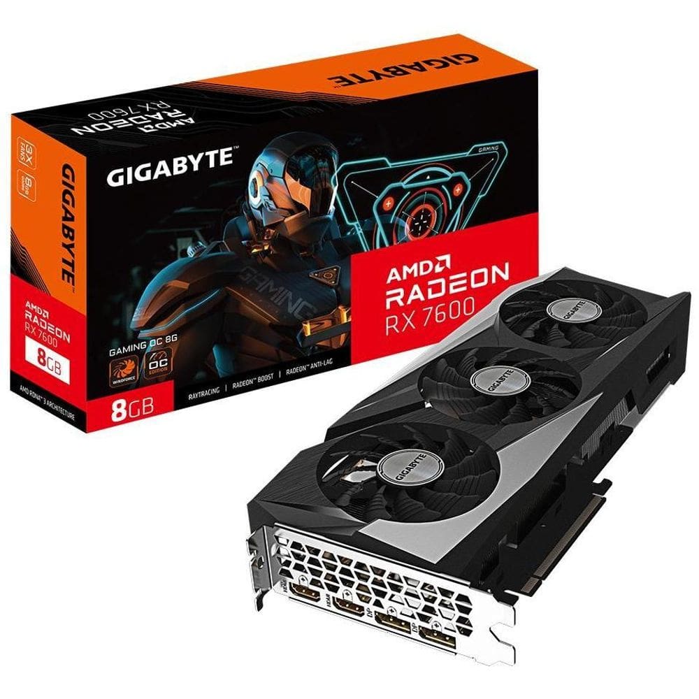 Placa de Vídeo Gigabyte RX 7600 Gaming OC 8GB GDDR6