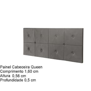 Painel Cama Box Botão Queen 1,60 Elegance Cor Cinza Comprar