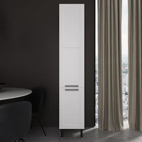 Paneleiro Armário 40cm em Mdf com 2 Portas Almofada Branco