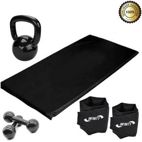 Kit Aeróbico Em Casa Caneleira 5 Kg + Colchonete + Halter 2