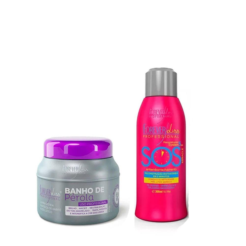 Kit Mascara Banho de Pérola e Reconstrutor SOSForever Liss