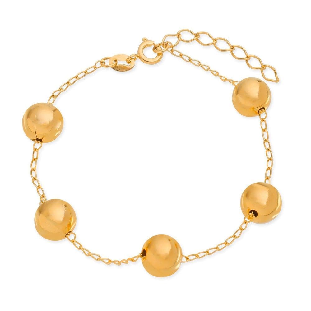 Pulseira Dourada De Bolas Grandes