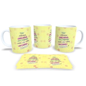 Sonhos e Flores Caneca de Porcelana Perfeita para Começar o Dia