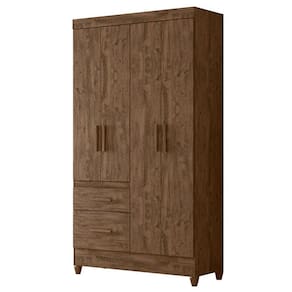 Guarda Roupa Solteiro Madri 4 Portas Castanho Wood - Moval