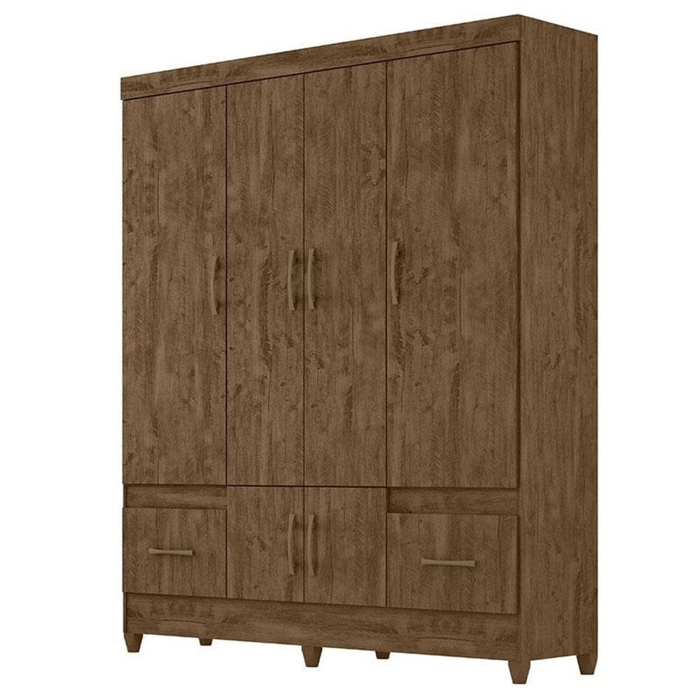 Guarda Roupa Casal MS912 6 Portas Castanho Wood - Moval