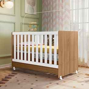 Berço Mini Cama Encanto Nature Branco Peternella Móveis