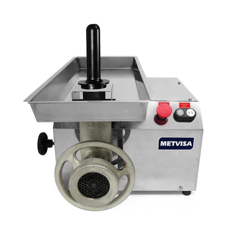 Picador Moedor De Carne Profissional Para Açougues Boca 22 Aço Carbono 1CV PCL22L Metvisa 220V