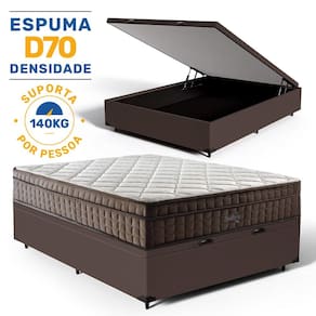 Cama Box Baú com Colchão de Espuma D70 Pillow In Ultra Dream Anjos Casal 138cm