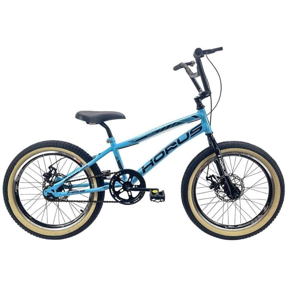 Bicicleta Infantil Aro 20 Bmx Cross Freestyle A Disco Skill Horus Azul Claro