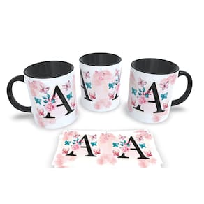 Caneca Preta Letras do Alfabeto – Design Único para Amantes da Escrita