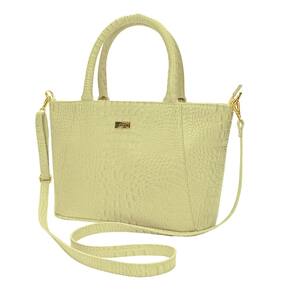 Bolsa Média Feminina Estruturada Mão Tiracolo Transversal em Couro Madamix