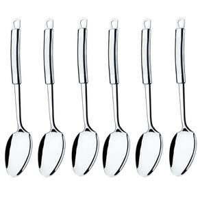 6 Colheres de Servir Top Pratic Inox 32,5cm Brinox Restaurante Buffet Hotel