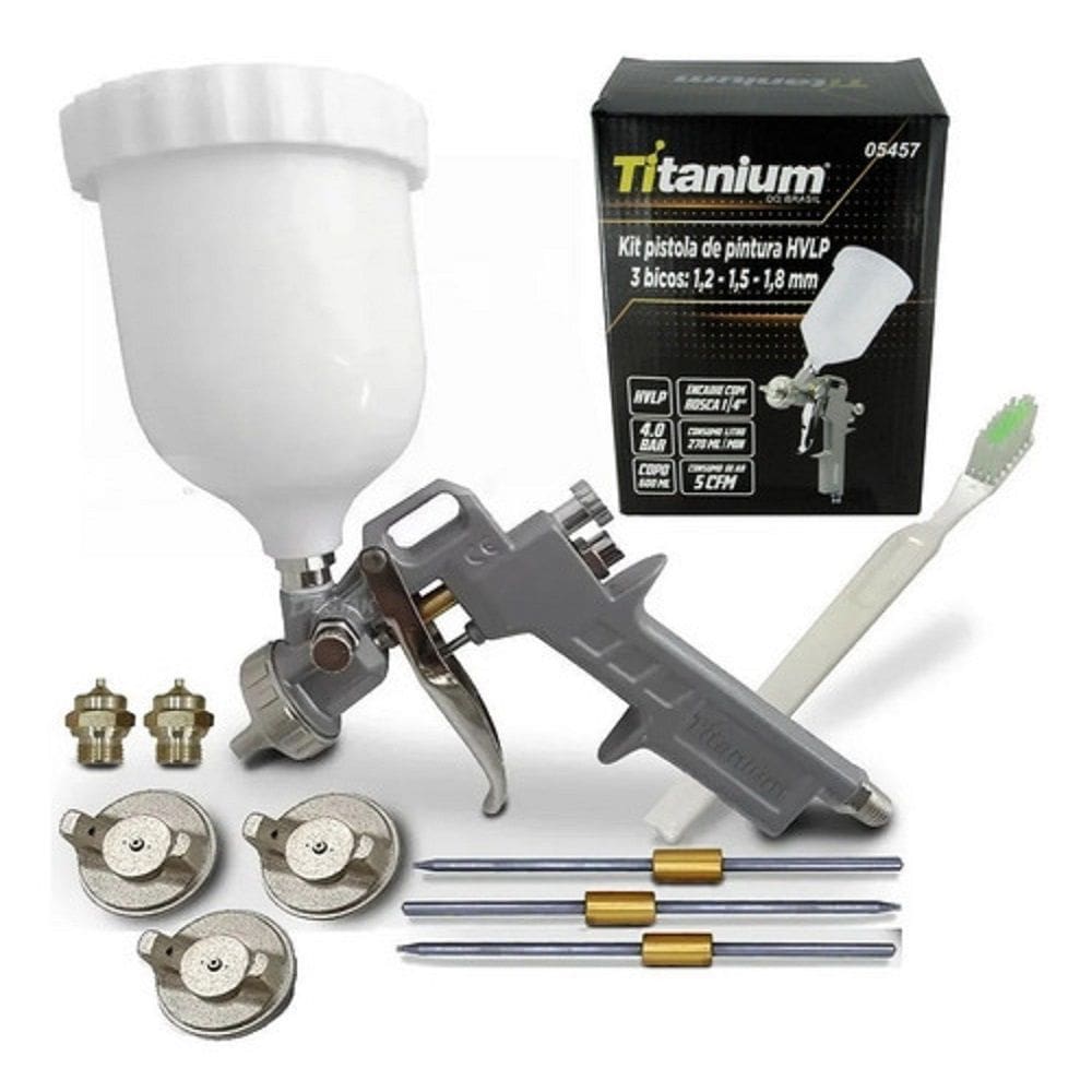 Kit 2 Und Pistola De Pintura 5457 Titanium +6 Bicos