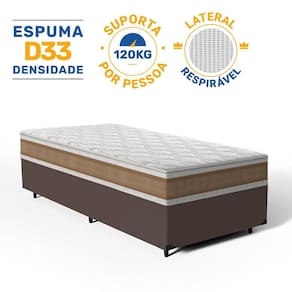 Cama Box com Colchão de Espuma D33 Double Face Air Pro Força Anjos Solteiro 88cm