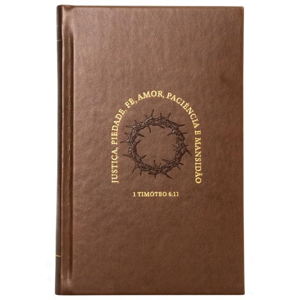 Bíblia NVI, Letras de Jesus em vermelho, Couro-soft marrom sobre capa dura, Timóteo