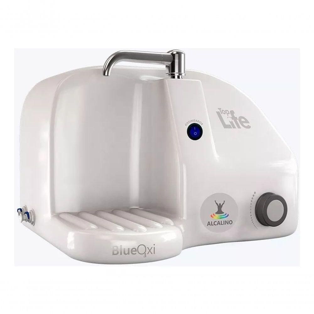 Purificador De Água Top Life Blueoxi 2 Em 1 Água Natural Alcalina Com Ozônio Com PH 9,5 Branco 110V