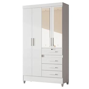 Guarda Roupa Infantil Sobral 4 Portas Branco Flex com Espelho - Moval