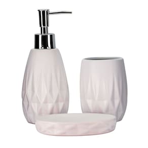 Jogo para Banheiro Porcelana Branca Metrópole Prime 3 Peças - Tuut