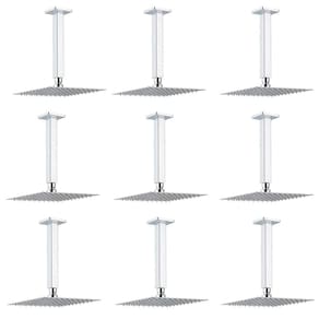 Chuveiro Ducha Teto Kit 9 Uni Inox 20x20 Slim Quadrado Banheiro Piscina Box Area Externa