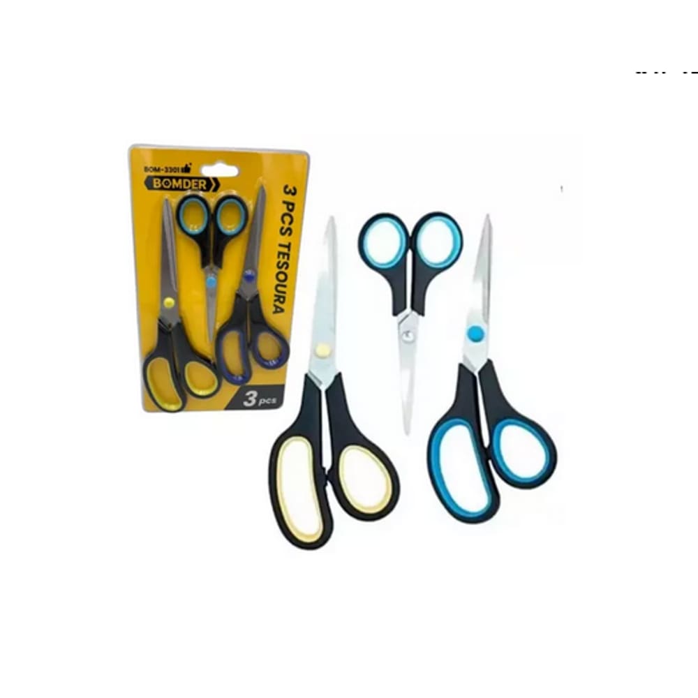 Kit Tesouras 3pçs Multiuso Inox