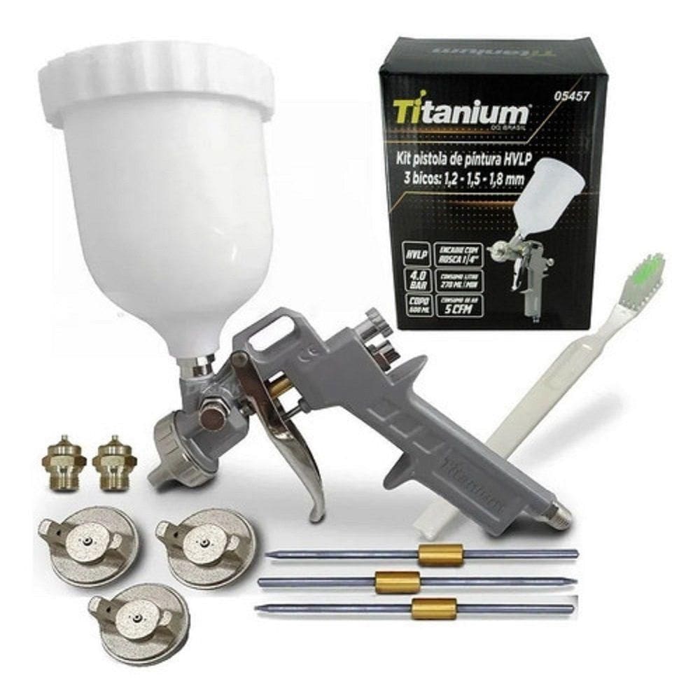Kit 2 Und Pistola De Pintura 5457 Titanium +6 Bicos