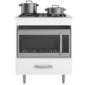 Balcão Para Cooktop 1 Gaveta 72 cm Alec Branco PLN