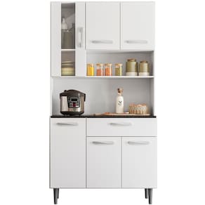 Cozinha Compacta 6P 1G 91 cm Coral Branco PLN