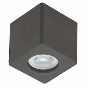 Spot de Sobrepor Quadrado Preto Zoom Luminária de Teto Baixa 1 Lâmpada MR16 Bivolt Dital