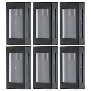 Conjunto 6 Arandelas Externas Pretas Prime Luminária Bivolt