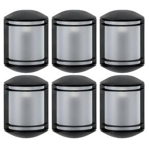 Kit 6 Arandelas Externas Elegance Pretas Bivolt Luminárias de Parede Jardim Hall de Entrada Dital