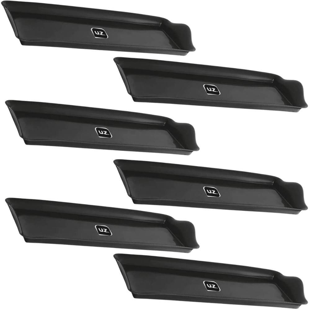 Kit 6 Bandejas Slim 38x16cm Pretas Uz Retangular Fast Food Plástico Rasa Refeitório