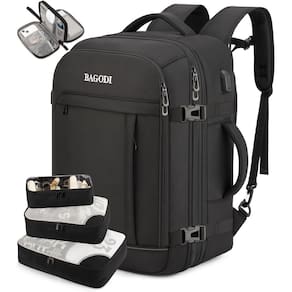 Mochila BAGODI Carry On 42L para homens e mulheres com cubos de embalagem