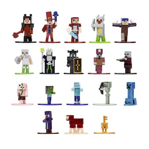 Brinquedos de brinquedo Jada Minecraft Dungeons Nano METALFIGS 18 PK W7