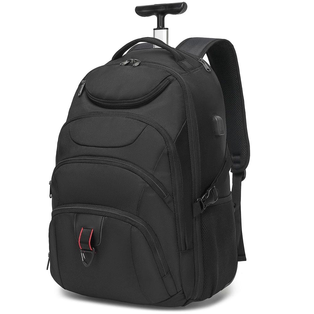 Mochila com rodinhas Boavan resistente à água 45L 17 polegadas preta