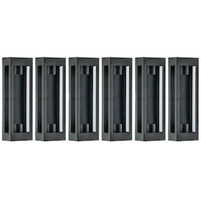 Kit 6 Arandelas Pretas Prime 13x8x40cm 2 Lâmpadas E27 Dital Luminárias Externas Internas