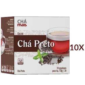Chá Preto Cx. com 10 Sachês Vegano, Kit 10.