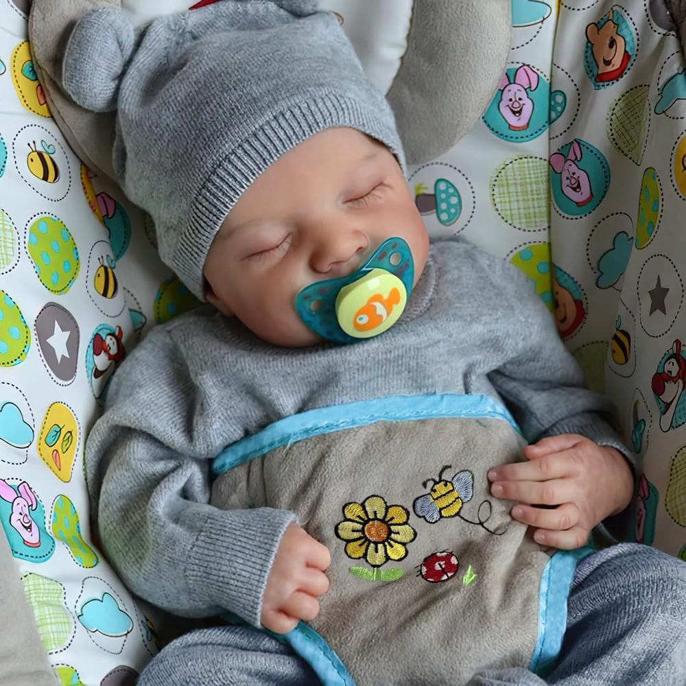 Reborn Baby Doll FOCKOF Realistic Boy 43 cm em vinil de corpo inteiro