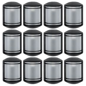 Conjunto 12 Arandelas Externas Pretas Fachada Jardim Muro Bivolt Luminária de Parede